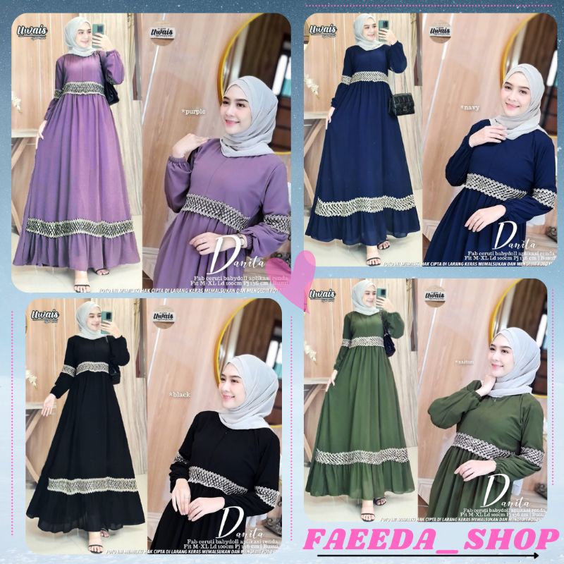 GAMIS TERBARU KEKINIAN WANITA MUSKIMAH SYARI BEST SELLER  2021 DANITA ORIGINAL UWAIS HIJAB