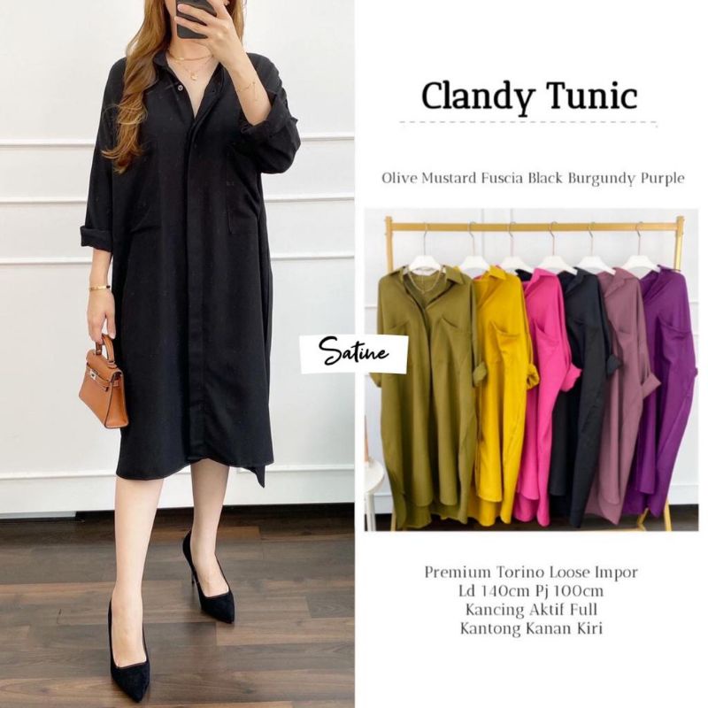 clandy tunik bahan torino loose import