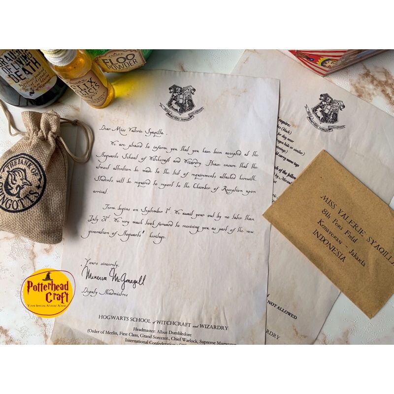

Surat Hogwarts Harry Potter (bisa custom nama+alamat dan custom isi)