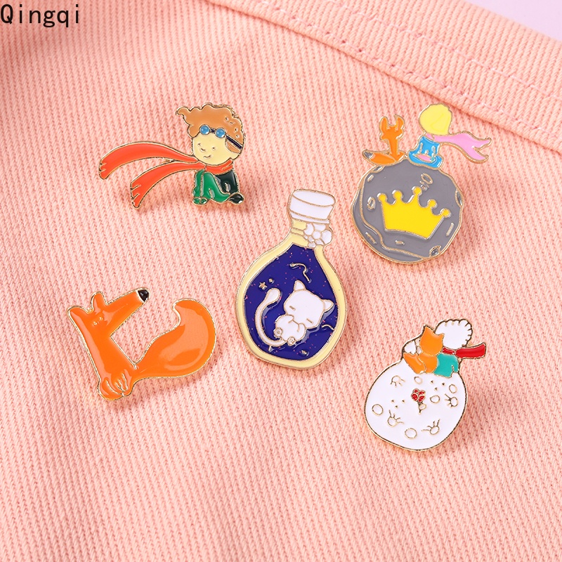 Bros Pin Enamel Desain Little Prince Fox Rose Planet B612 Gaya Klasik Untuk Hadiah Anak