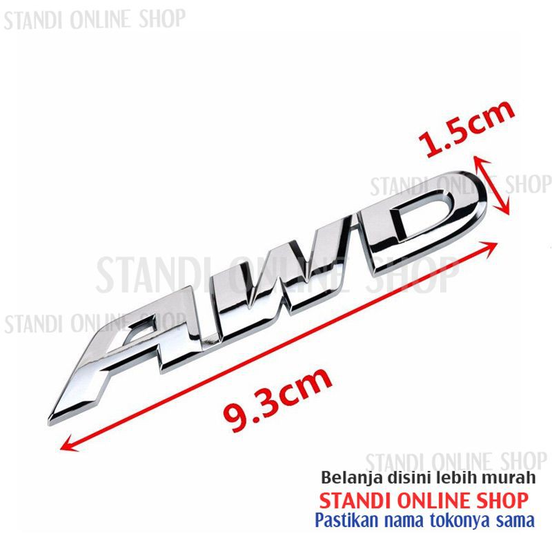 Emblem Belakang Mobil AWD Honda HRV HR-V CRV Aluminium Chrome Logo 3D