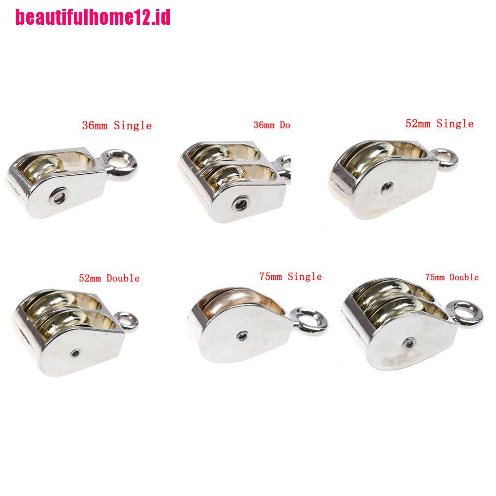 Pulley single / double Bahan zinc alloy Metal Ukuran 52 / 75mm Untuk diy