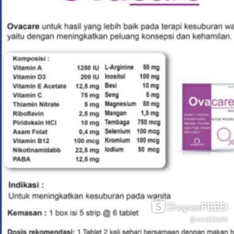 ovacare dan oligocare PAKET 30 hari (ovacare 1box + oligocare 1box)