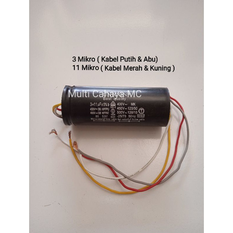 Kapasitor mesin Cuci 3+11 Mikro/Capasitor Mesin Cuci 4+10/Kapasitor Mesin Cuci 5+10/Kapasitor 5+12