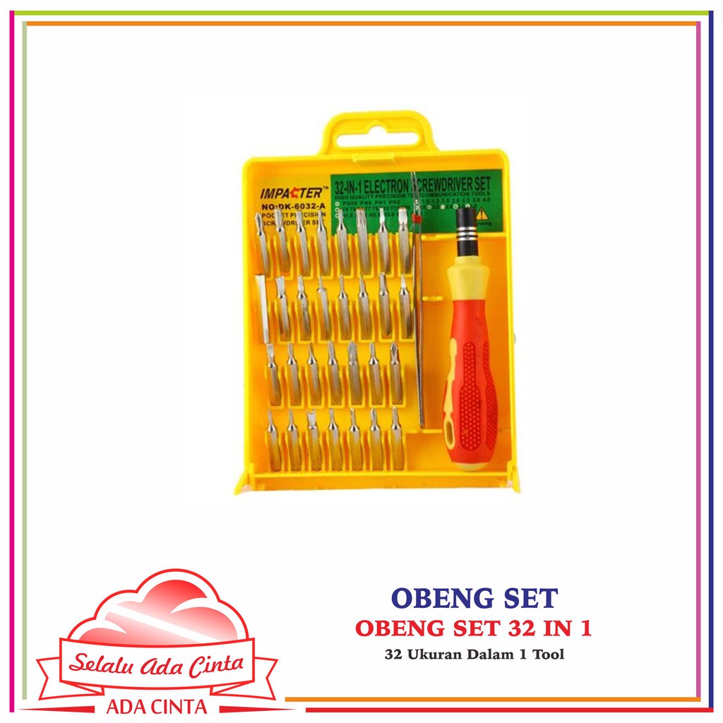 OBENG SET 32 in 1 HANDPHONE LAPTOP ELEKTRIK