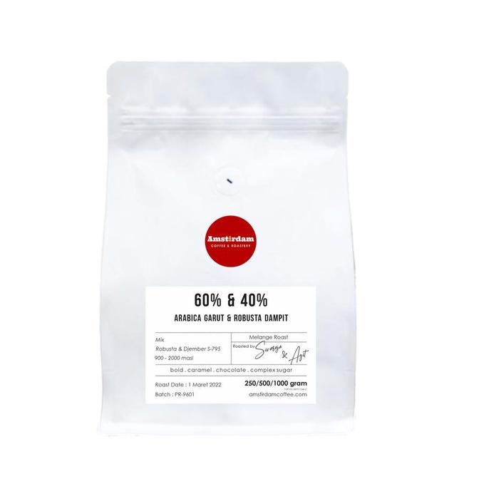 

Custom Blend 60 Arabica 40 Robusta (Kemasan 1kg)