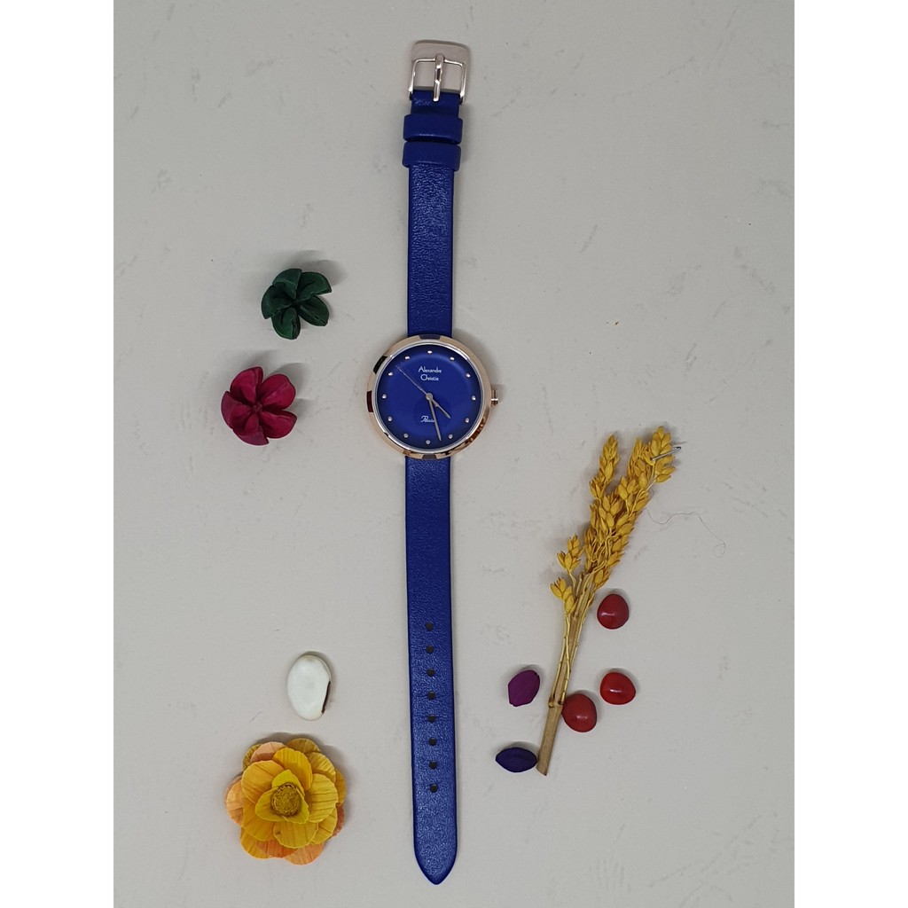 Alexandre Christie Ac 2745 Rosegold Blue, Jam Tangan Wanita, Original