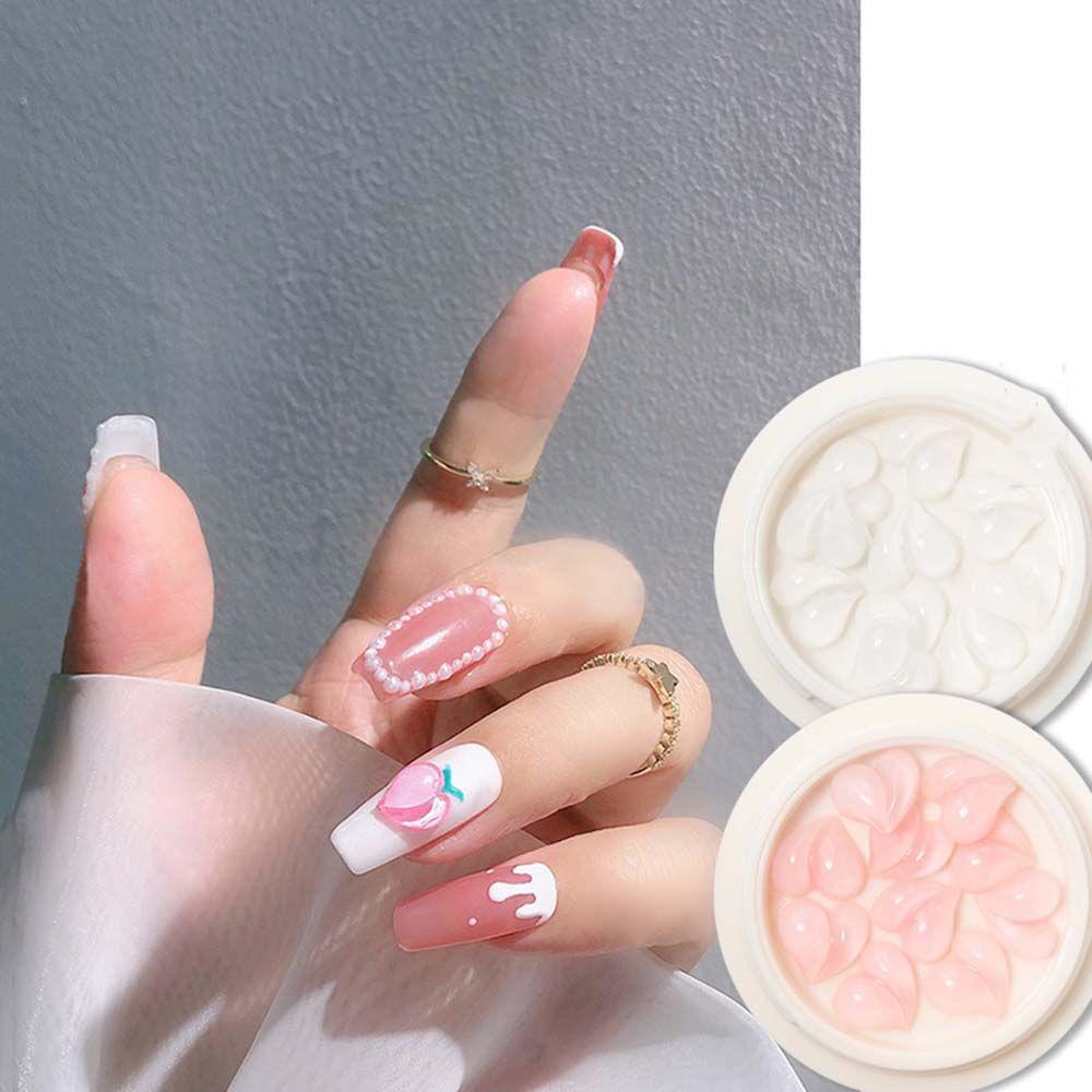 AUGUSTINA Agustina Perhiasan Kuku Berbentuk Hati Gaya Jepang Permen Warna Bengkok Aurora Symphony Peach Heart DIY Nail Art Ornamen