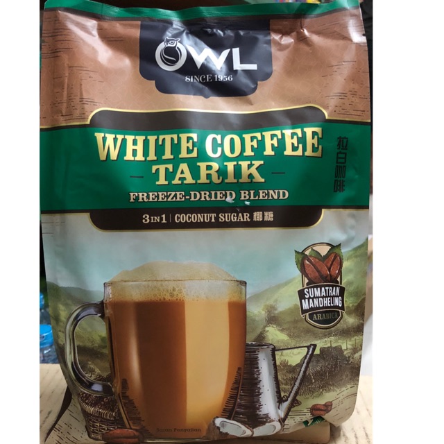 Owl White Coffee Tarik Freeze Dried Blend Coconut Sugar 3in1