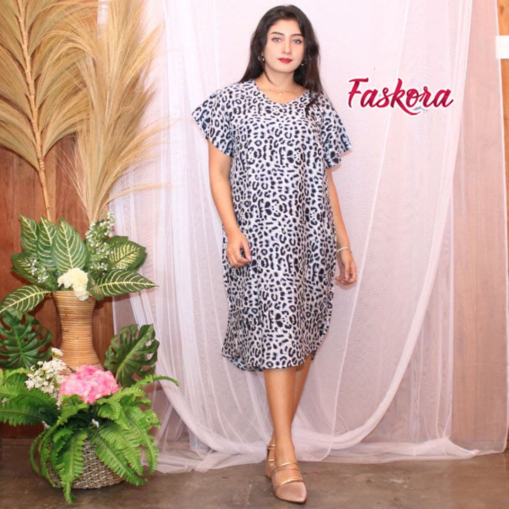 Baju Daster Kekinian Jumbo Leopard / Baju Tidur Bali Jumbo XXL / Daster XXL Jumbo Bali Leopard