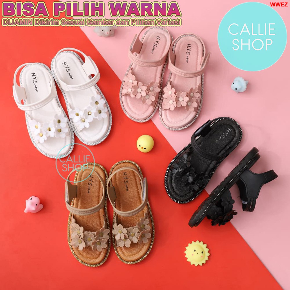 Sandal Anak Perempuan Fashion Jelly Import 9 bunga HYS 6696-2 LEVI 6691