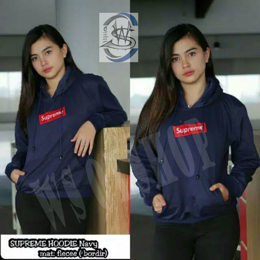 Jaket polos zipper hoodie S,M,L,XL,XXL,XXXL,XXXXL,XXXXXL, SUPREME NAVY pria wanita/zipper polos