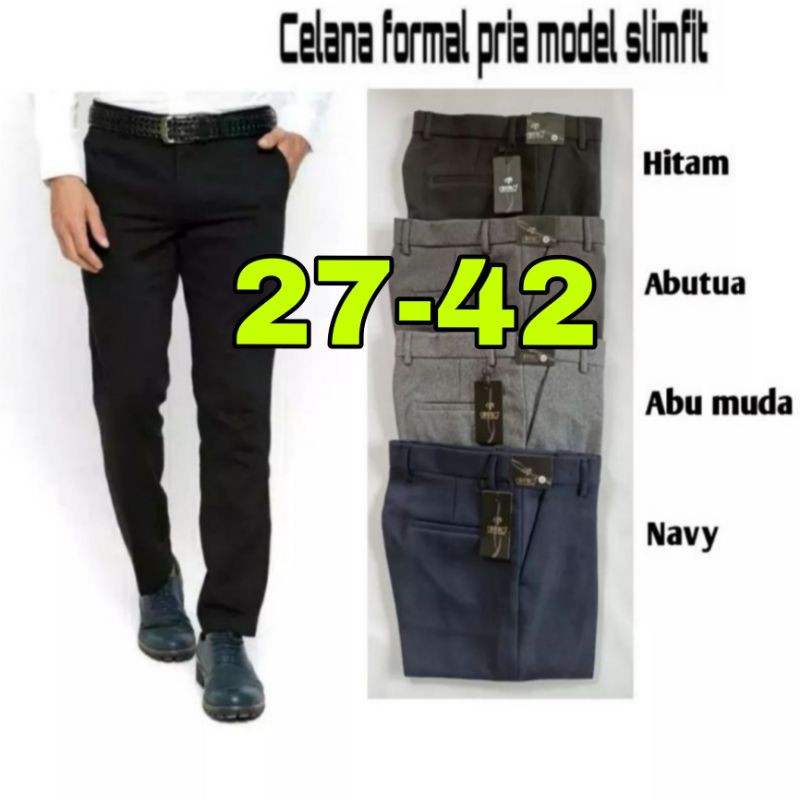 Celana Kantor Pria Slimfit Bahan wol // Celana Formal // Celana Bahan Nyaman Di pakai