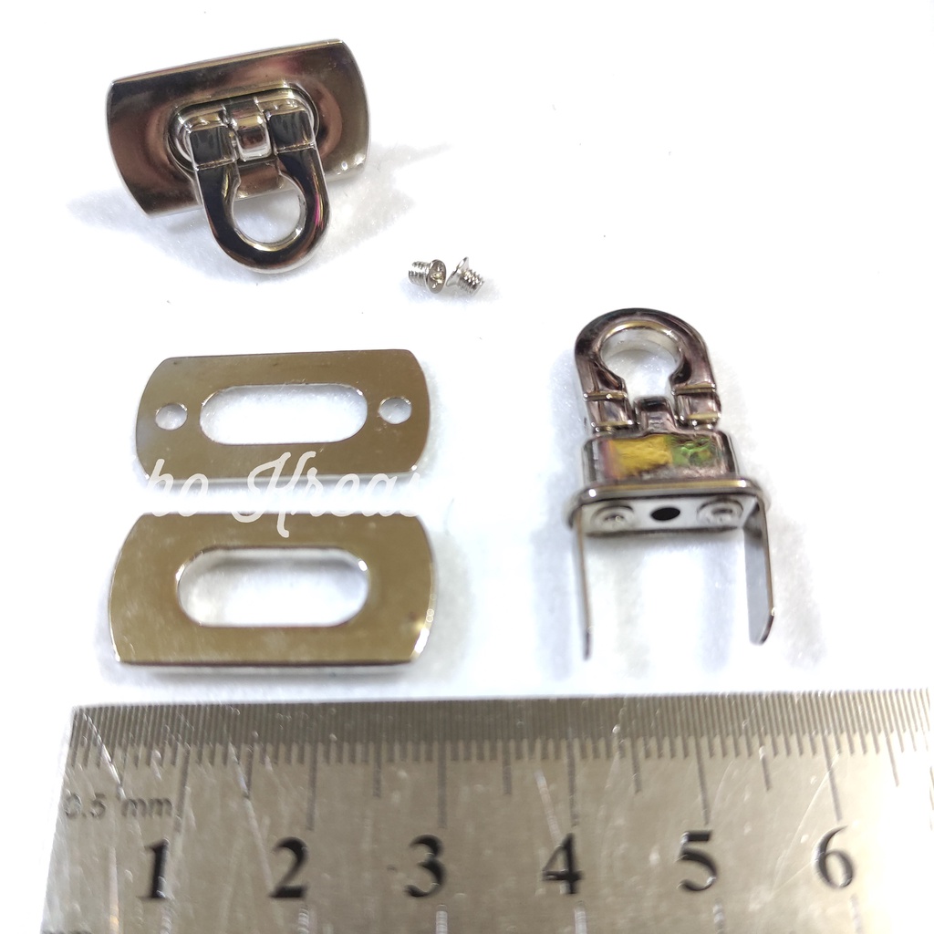 (Per pcs) kunci tas lipat / buckles silver 30mm