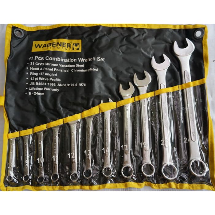 KUNCI RING PAS SET 11 PCS 8-24MM WAGENER BERKUALITAS New / Original