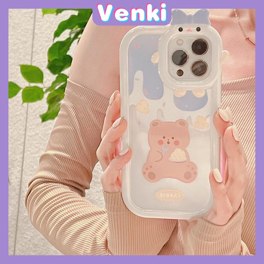 iPhone Case Silicone Soft Case Clear Case Airbag Shockproof Protection Camera Shiny Feel Bear Cartoon Cute Compatible For iPhone 11 Pro Max 13 Pro Max 12 Pro Max 7Plus xr XS Max