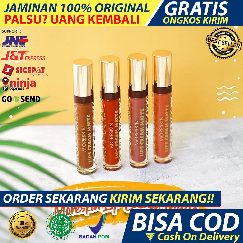 MORESKIN Lip Cream LC33ND - Coklat Nude lipstik matte matte lipcream / Terlaris / Terbaik /masker_or