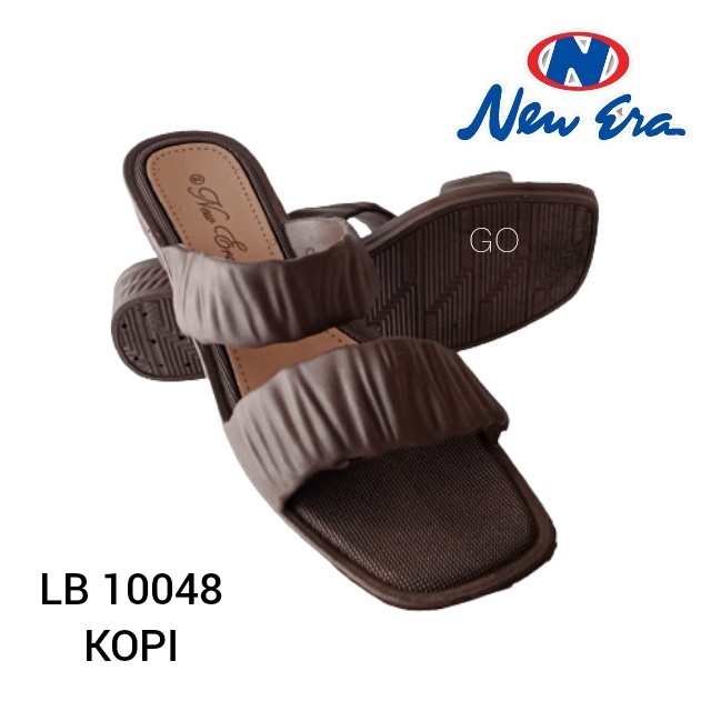 BB NEW ERA LB 10048 Sandal Wanita Kerut Dua Sandal Slop Wanita Karet Sandal Wanita Casual Ban Dua Kekinian