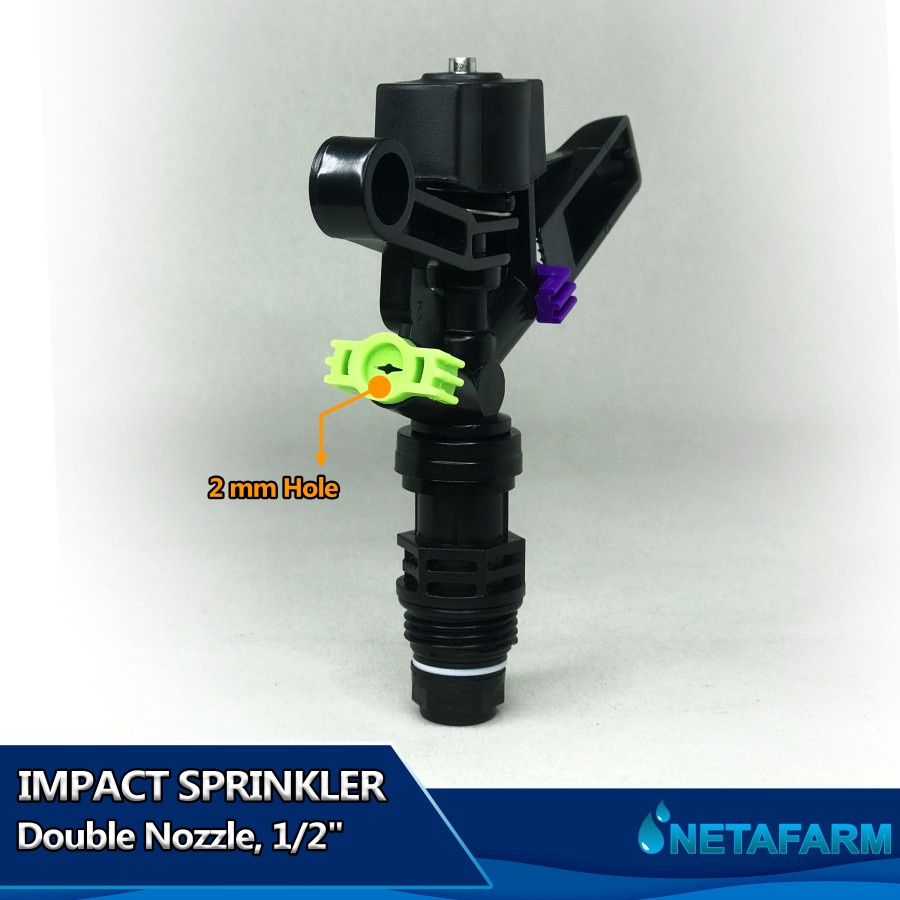 Sprinkler Impact Impulse Double Nozzle 1/2&quot; Irigasi SD1007 - 1pc