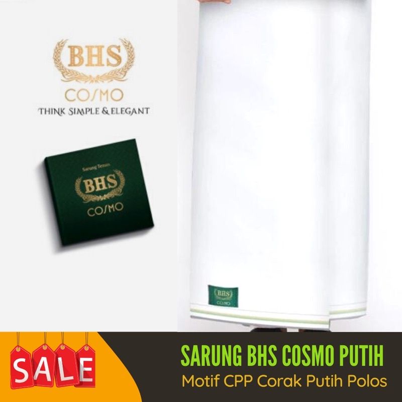 SARUNG BHS PUTIH POLOS TUMPAL KEMBANG | BHS COSMO POLOS PUTIH TUMPAL KEMBANG