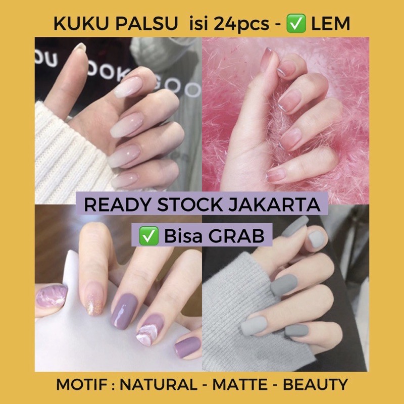 Part 1 FLASH SALE COD KUKU PALSU 24pcs kuku nailart kutek halal fake nails kuku sholat Kuku WEDDING Nail