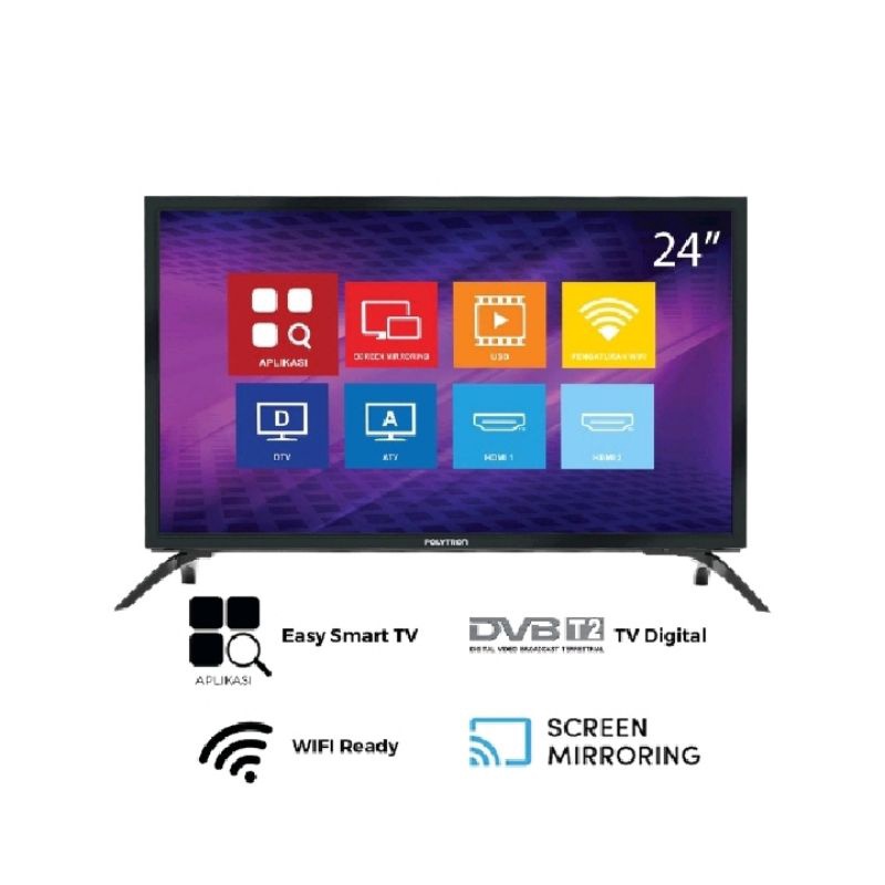 TV LED 24 INCH POLYTRON SMART DIGITAL PLD 24MV1859 PLD24MV1859 PLD-24MV1859