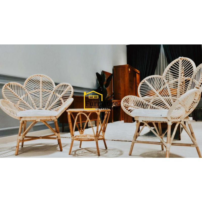 Kursi Teras | Meja Kursi Teras Rotan Bambu | Kursi Kopi