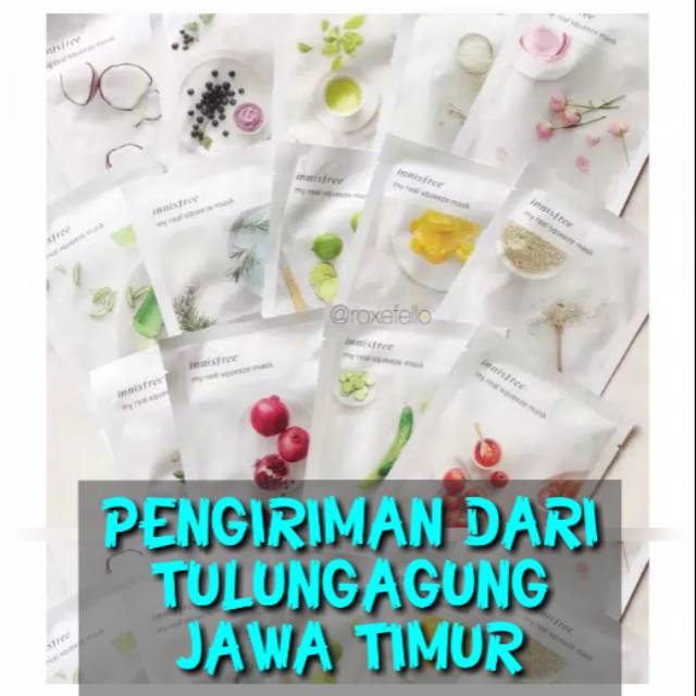 INNISFREE [New Pack] Real Squeeze Mask Original Asli Masker Wajah Topeng Tempel