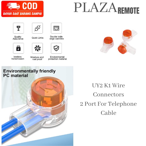 K2 Wire Connectors Waterproof 2 Port untuk sambung kabel telepon dan internet 50PC