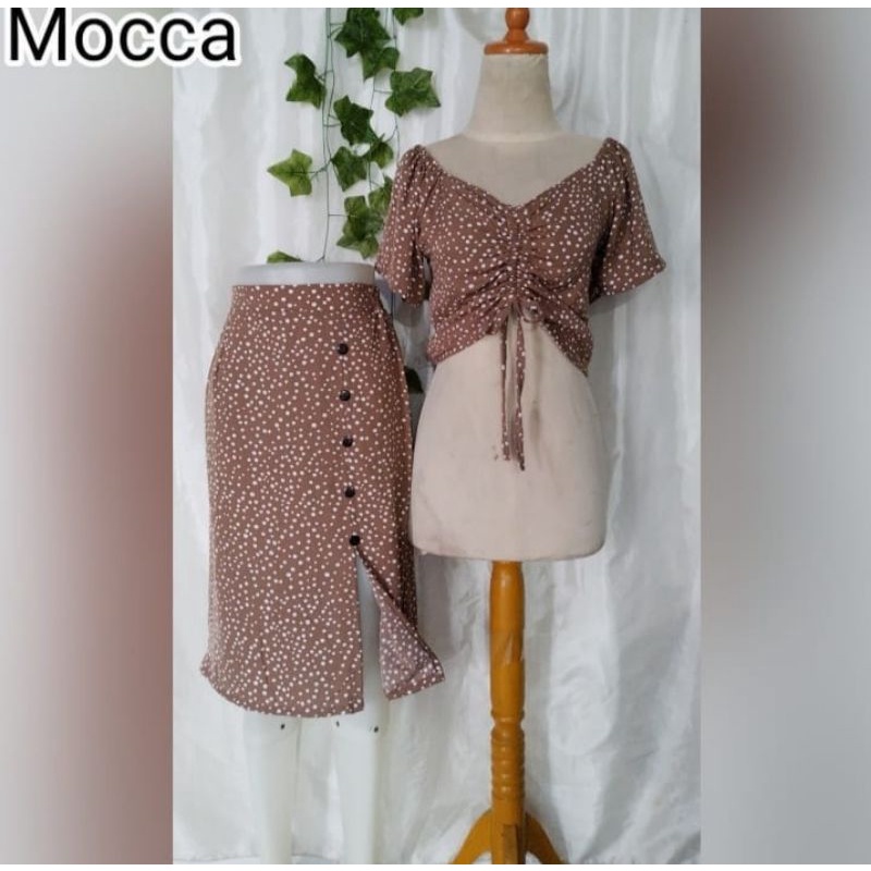 SET SERUT + ROK POLKADOT