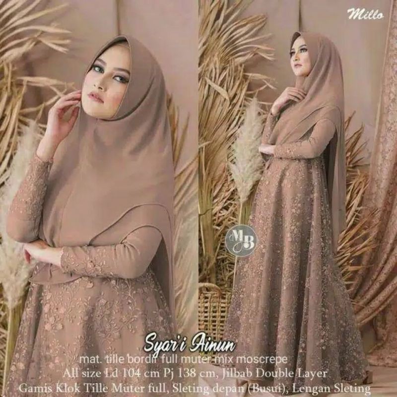 SYAR'I AINUN GAMIS BROKAT SYAR'I FREE KERUDUNG BISA COD BAYAR DITEMPAT