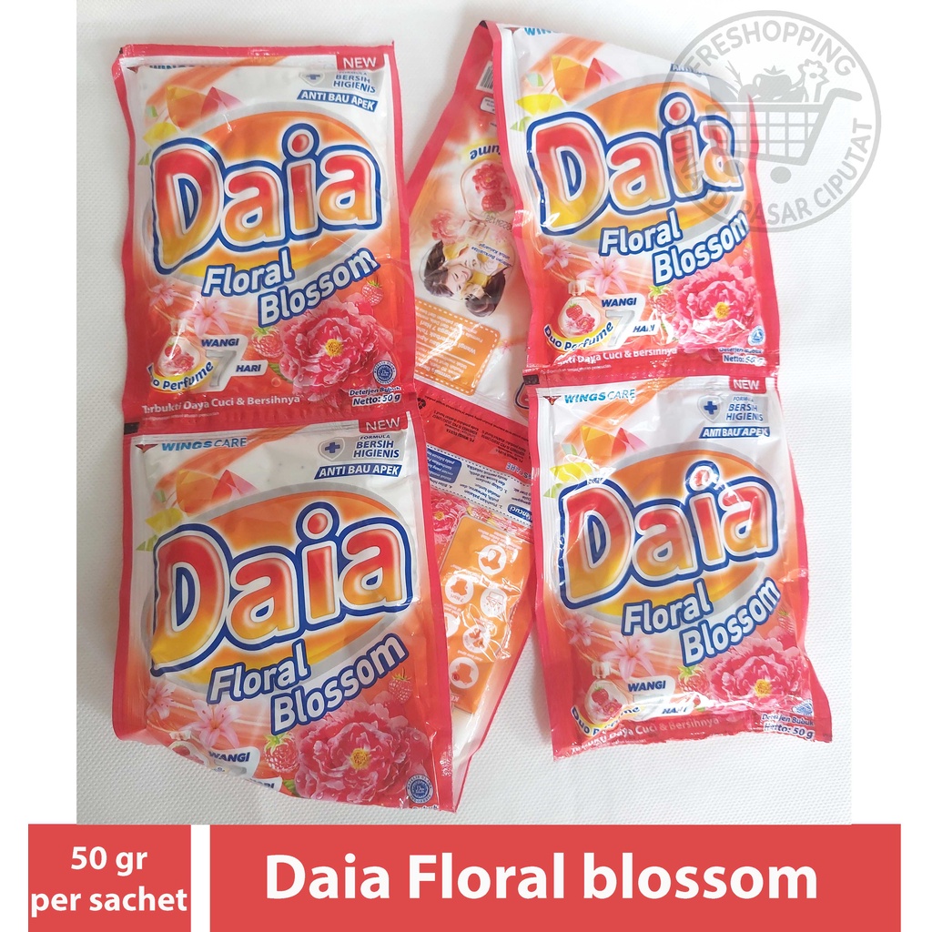 Daia detergen bubuk 50gr 1 renteng 6 sachet