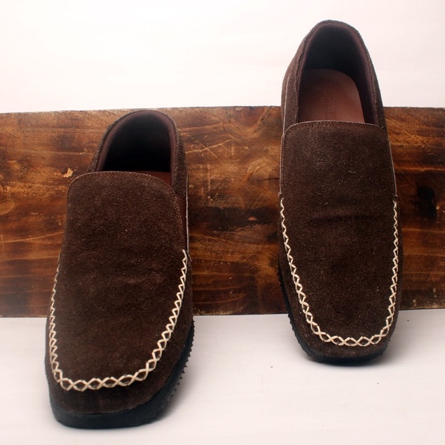 Sepatu Slipon Pria Kulit Asli Rasheda 016 GR Kasual Big Size