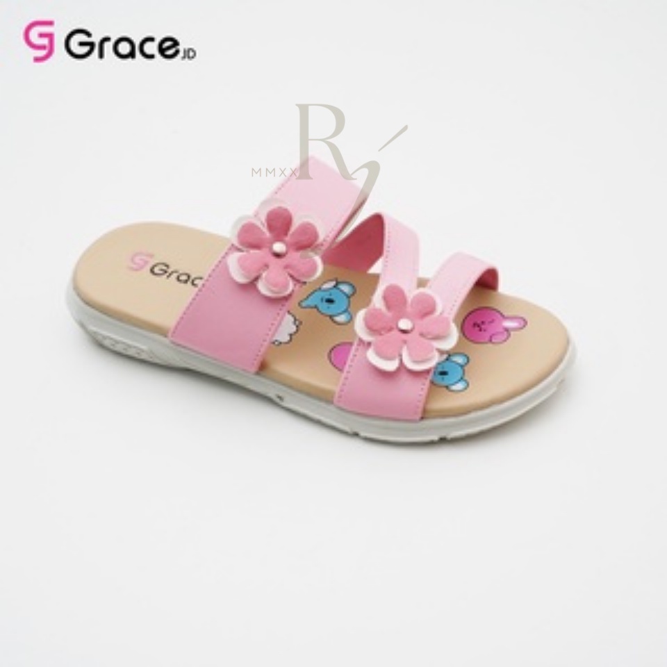 GRACE [MUSE BAN 3M - 403] Sandal Anak Perempuan BT/ Sendal Selop Bunga Anak Perempuan