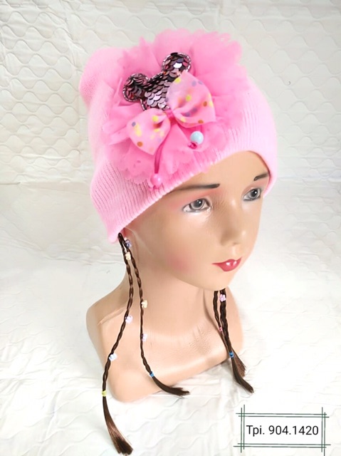 Topi kupluk anak rambut palsu 6-24 bulan cantik lucu