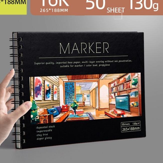

Marker Pad 50 Sheets 130g Professional No Penetration Paper Sketchbook - 16K