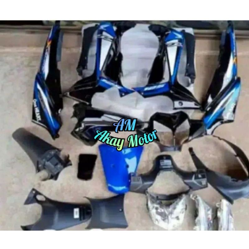 body honda supra x 125 batman warna biru + striping