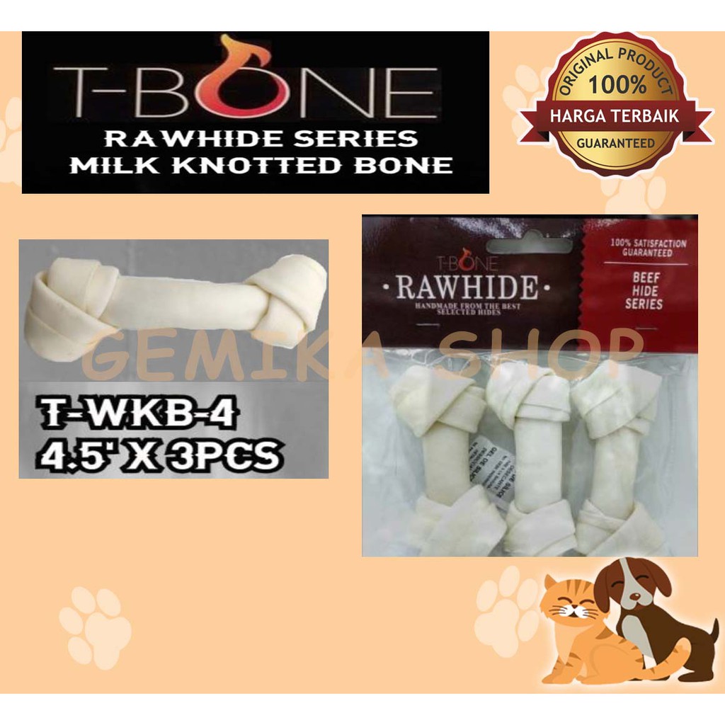 RAWHIDE T BONE MILK | SNACK ANJING | DOG FOOD