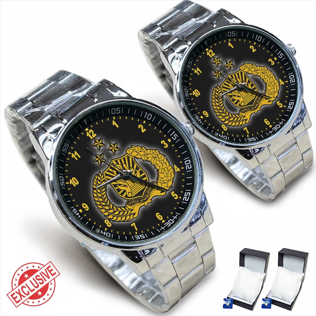 Jam Tangan Rantai Couple POLRI - 01 (Keren)