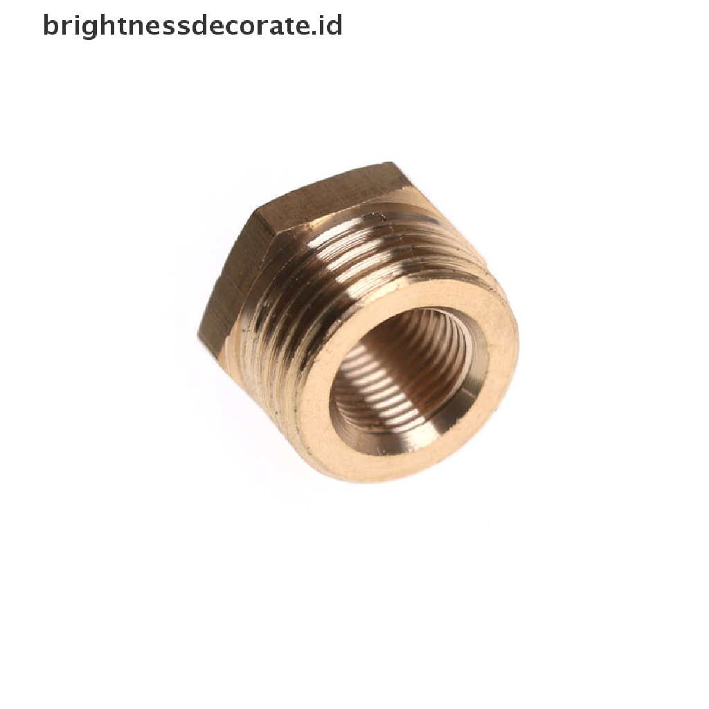 1 Pc Adaptor Pipa Bahan Kuningan Ukuran 3 / 8inci Bspt Male X 1 / 8inci Female Npt