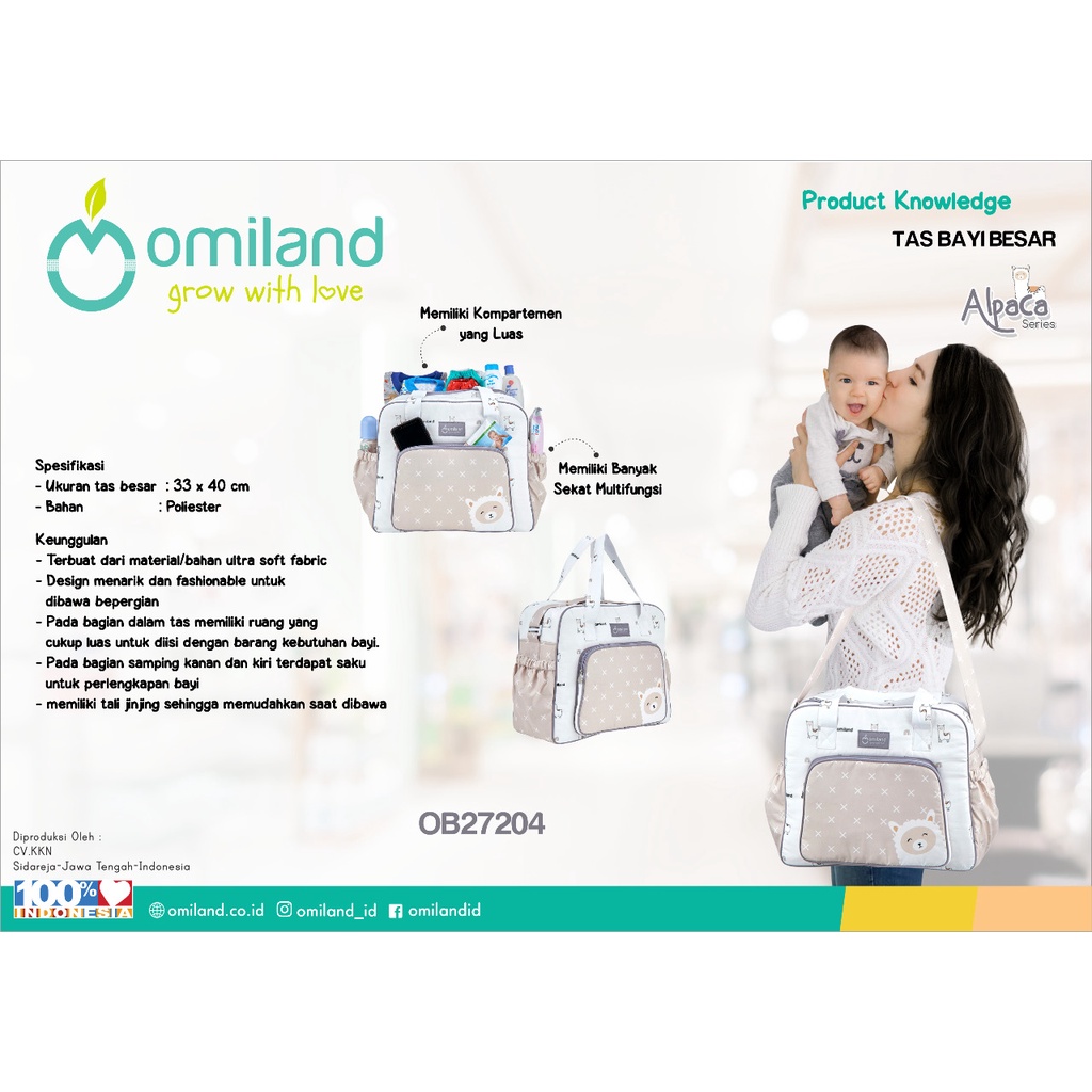 Omiland Alpaca Series Tas Bayi Gendongan Samping Matras Selimut