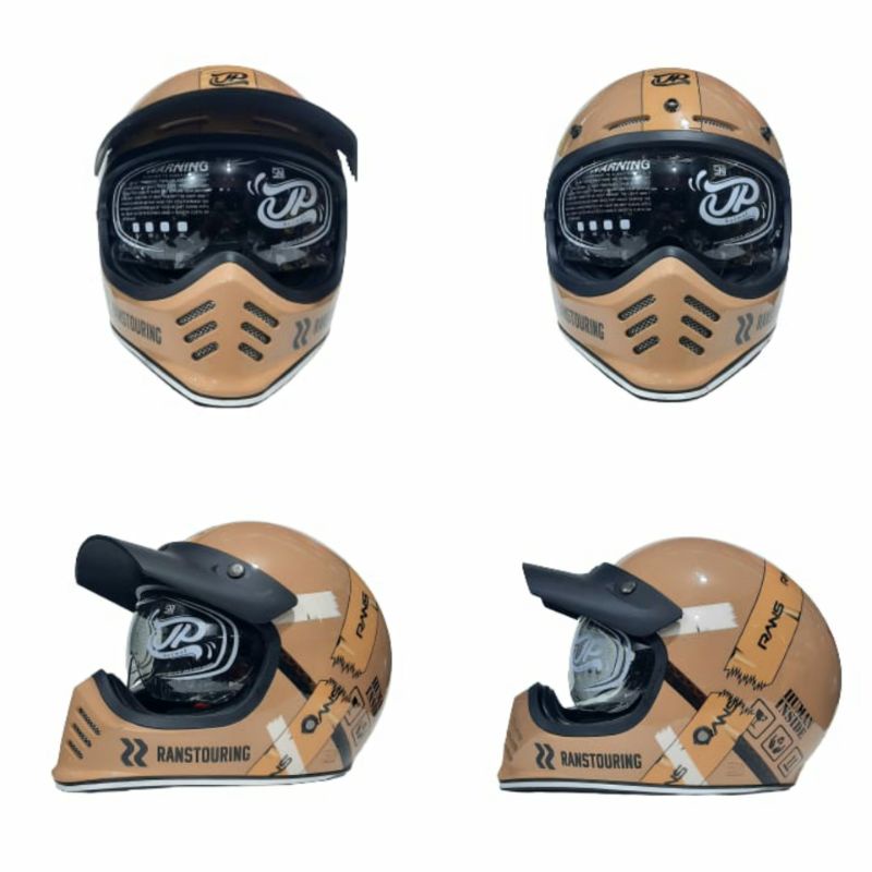 Helm Retro Cakil JPX JP Signature SG RANS Human Inside Cappucino Glossy