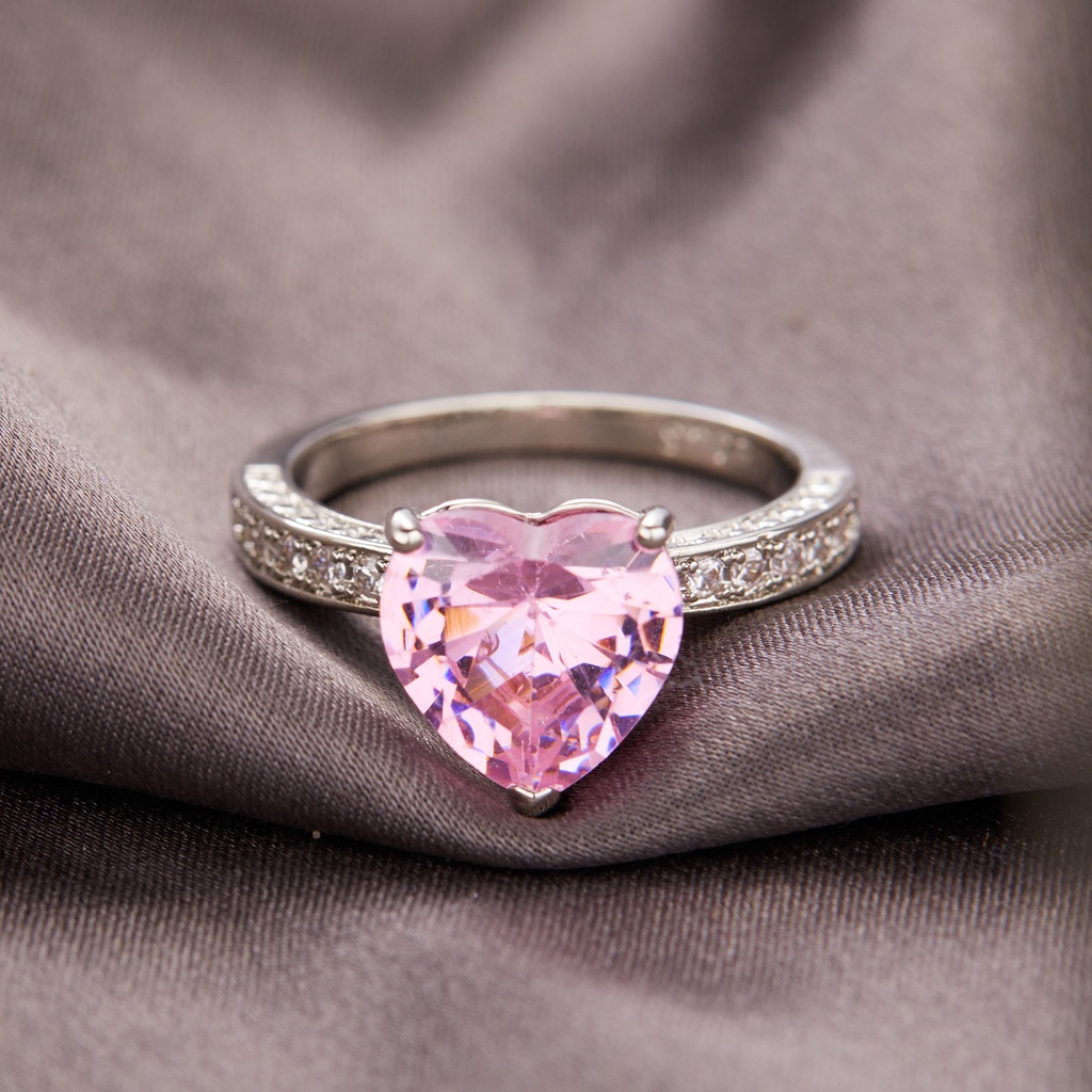 Cincin Berlian Imitasi Bahan 925 silver Gaya Korea Untuk Wanita