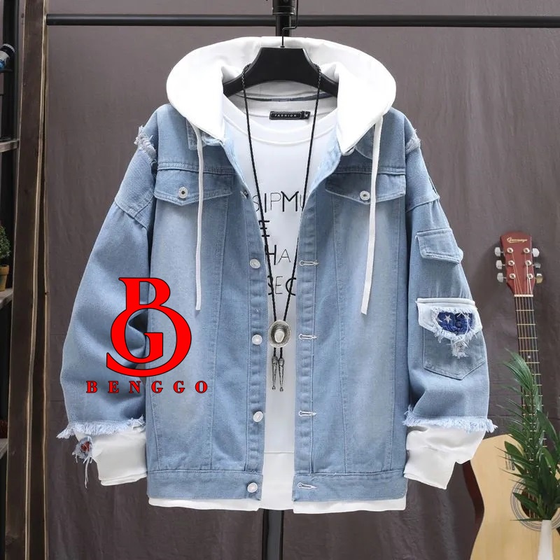 BENGGO.ID | Jaket Jeans Oversize / Jaket Jeans Oversize Pria / Jaket Jeans Oversize Wanita / Jaket J