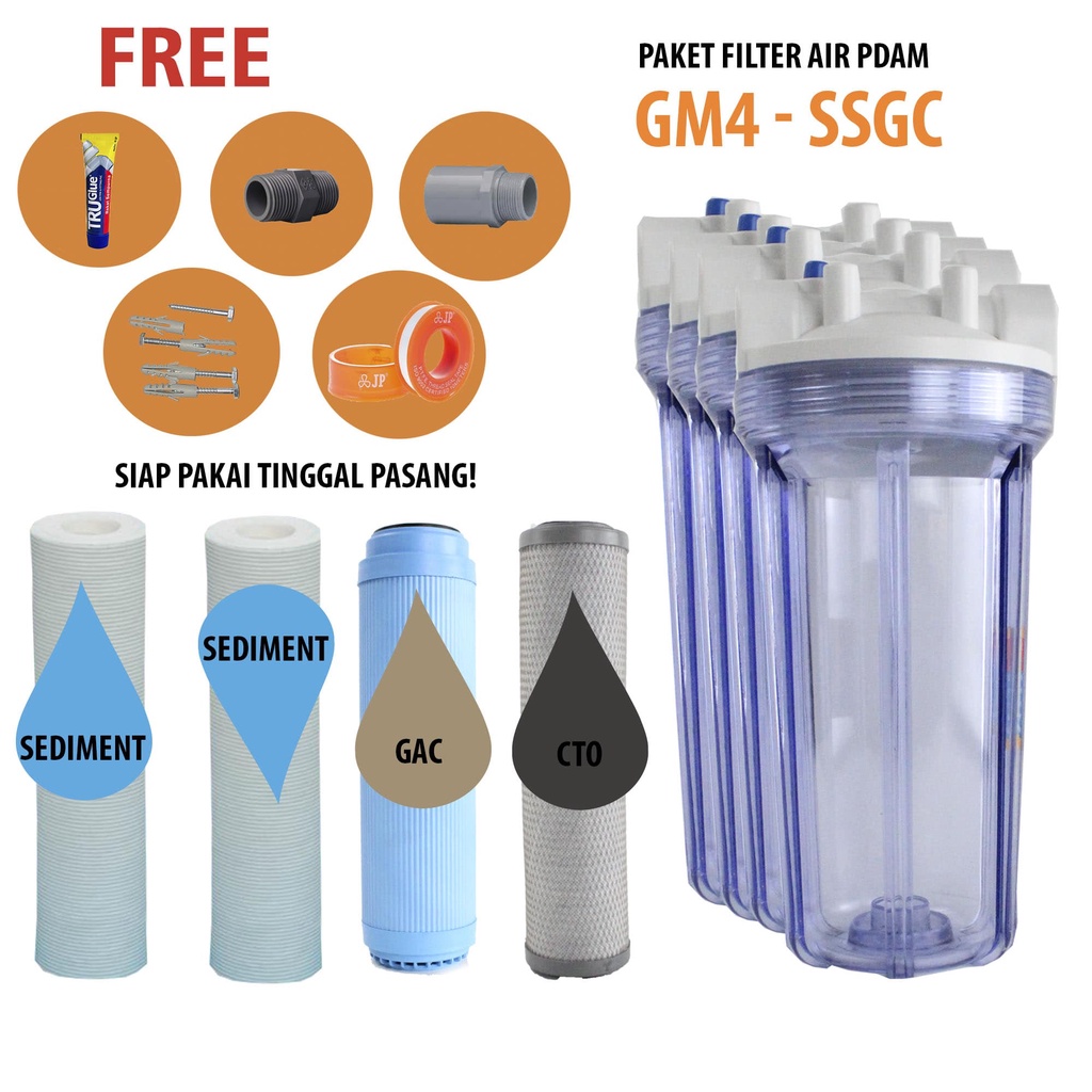 Paket Housing Filter 10in GM 4 - SSGC Clear 0.75