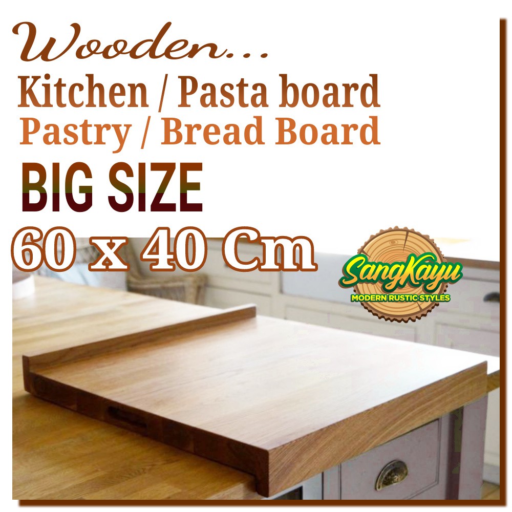 Pastry board talenan kue 60x40cm kayu talenan adonan pasta board