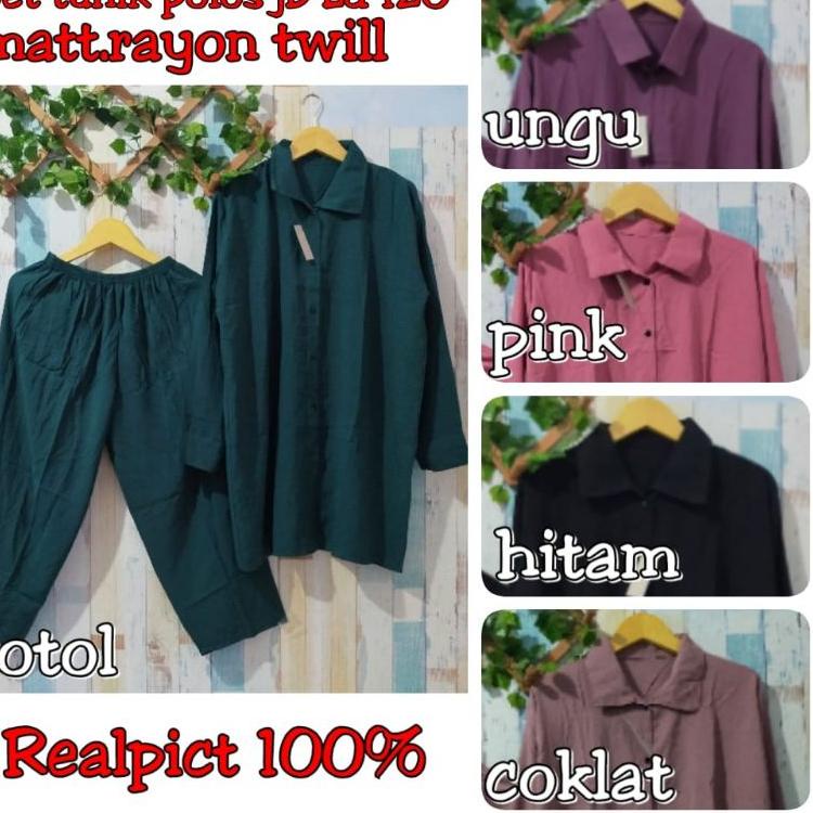 NEW LD 120 SETELAN TUNIK JUMBO POLOS/SETCEL RAYON TWILL/SETCEL JUMBO/SETCEL TUNIK POLOS/ONESET BIGSI