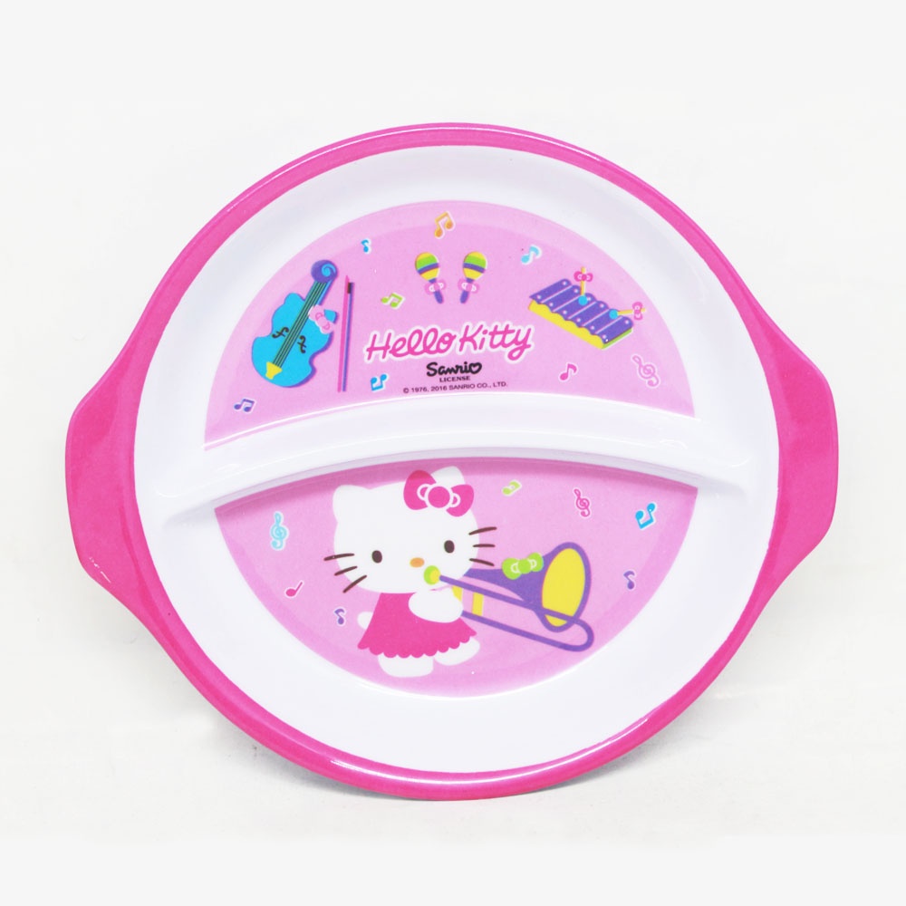 FM - Piring Makan Oval 2 Sekat Vanda Hello Kitty 7,5&quot; Melamin - Pink