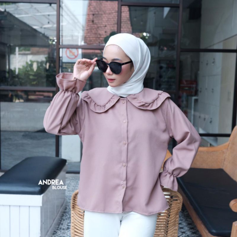 BLOUSE MIZU TARTAN / BLOUSE TARTAN KOREAN STYLE / BLOUSE KOTAK KOTAK KERAH REMPEL-3