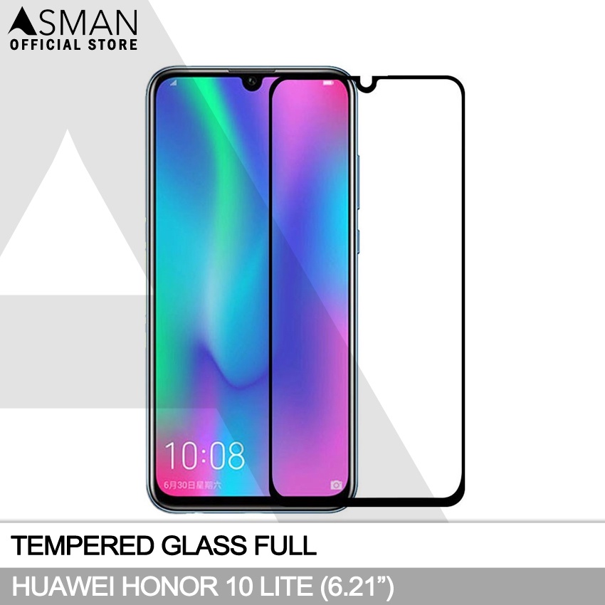 Tempered Glass Full Huawei Honor 10 Lite (6.21&quot;) | Anti Gores Kaca - Hitam